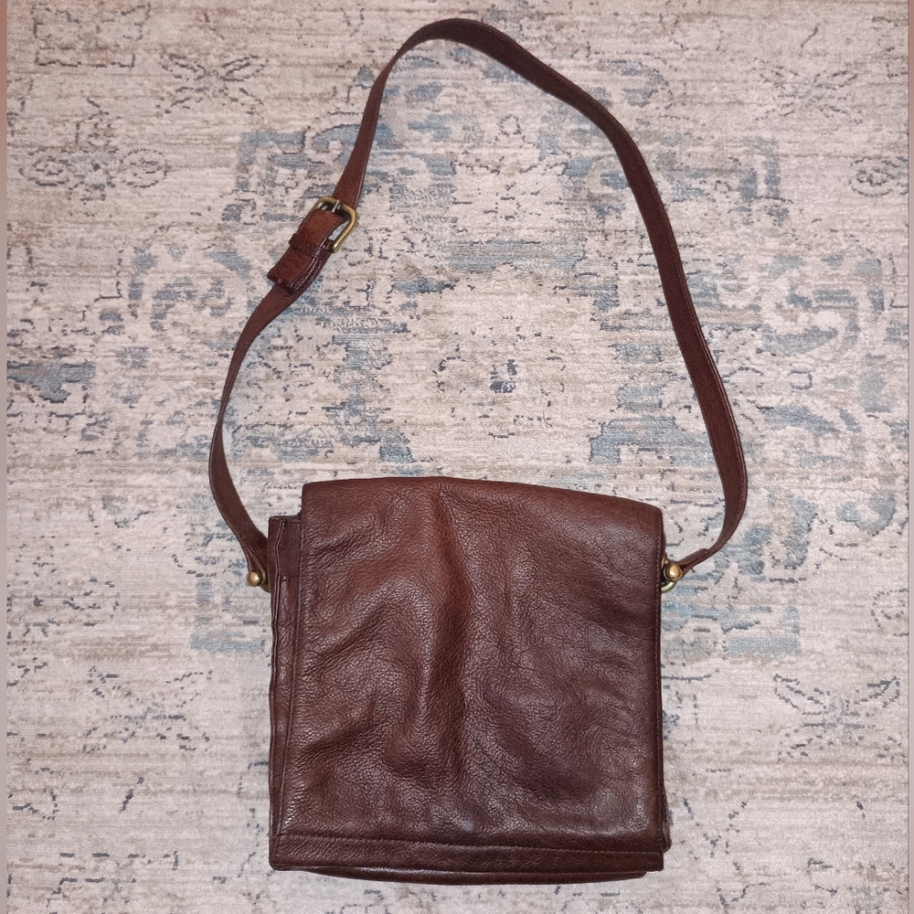Saddle By Sabrina Vintage Brown Leather Messenger Bag